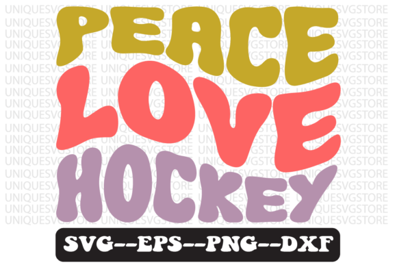 Peace Love Hockey Quote Retro SVG Design Review